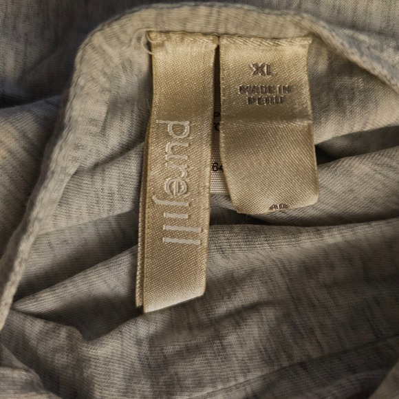 Pure Jill Women's Reversible Gray Hooded Cardigan Duster 100% Pima Cotton XL - Picture 6 of 7